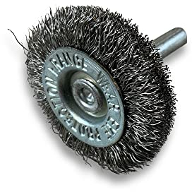 Lot de 10 brosses rotatives circulaires métalliques sur tige Ø 38 mm | Fil inox souple Ø 0,20 mm | Epaisseur 18 mm | 3 rangs | Pour perceuse ou visseuse à mandrin | Kibros 2638IV18x10