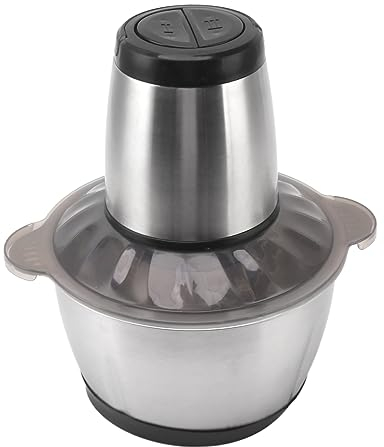 Haofy Mini Picadora Eléctrica de Alimentos de Acero Inoxidable, Picadora de Carne Eléctrica Multifuncional de Alta Velocidad de 2L
