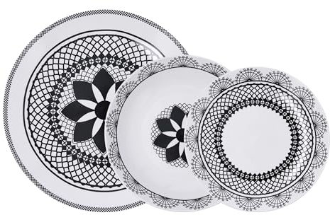 LA BOUCHÉE BY LA CARTUJA DE SEVILLA MEDINA - Vajilla Porcelana 18 Piezas 6 Personas