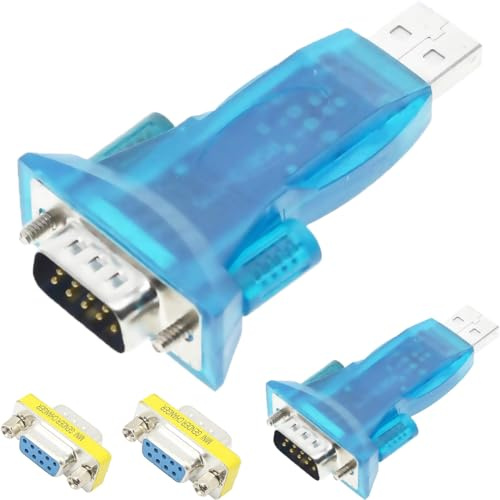 DAOKAI 2 Stück USB to RS232 Adapter, USB 2.0 auf Seriell DB9 Stecker Konverter Adapter mit DB9 Buchse auf Buchse Adapter für Windows 7/8/10/XP/Vista