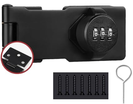 Cerradura de Combinación, Cerradura de seguridad con código numérico de 4,5 pulgadas, Cerradura de Armario Seguridad Cerrojo con tornillos, hebilla para armario, puertas pequeñas, armarios