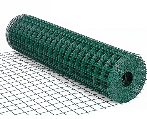Hardware-Tuch, 3,28 Fuß (H) x 19,68 Fuß (L), PVC-beschichteter geschweißter Drahtzaun, Gartenzaun mit 0,59-Zoll-Öffnungen, Geflügelnetz, grün, 1 x 6 m