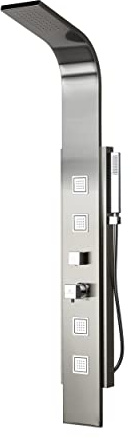Blue Ocean 59 Inch Stainless Steel SPS8897 Shower Panel with Rainfall Shower Head, Body Nozzles, and Handheld Shower Head