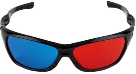 Lunettes 3D pour adulte - Monture noire rouge et bleue - Pour anglyphe dimensionnel - Accessoires de jeu de film - Design simple et léger