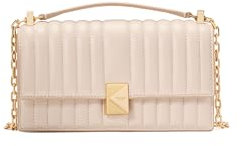 kate spade new york Women's Deco Mini Leather Flap Chain Crossbody, Quilted Milk Glass, One Size