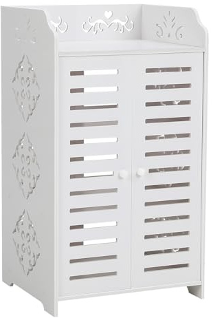 Dripex Modern 4 Tiers Shoe Cabinets with 2 Doors, Shoes Rack Shelf Display Organiser Furniture for Organised Storage, Bedroom, Living Room, Hallway White