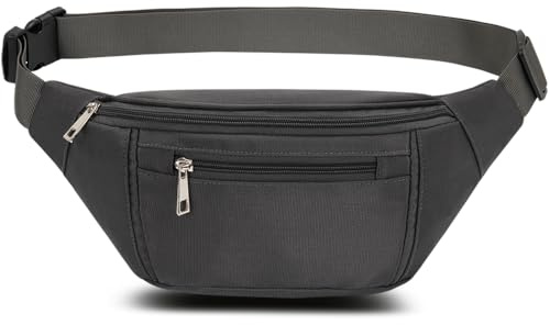 Bauchtasche Gürteltasche Hüfttasche Sport Wasserdicht Gürteltasche Damen Herren Sport Tasche Outdoor Reisen Wandern Laufen Joggen Hundetraining (Grau)