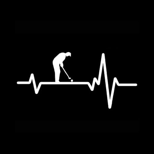 JIFENLI Autoaufkleber 17,1 * 8CM mysteriöse Elektrokardiogramm Golf Sport Dekor Auto Aufkleber Vinyl Zubehör Silhouette Motorrad Aufkleber