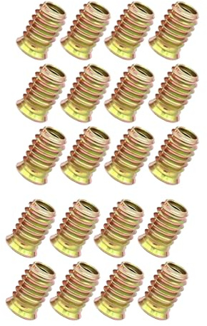 Lot de 20 écrous à visser en bois galvanisé, haute dureté, écrous à visser M5, écrous à visser à six pans creux, pour inserts filetés pour meubles en bois