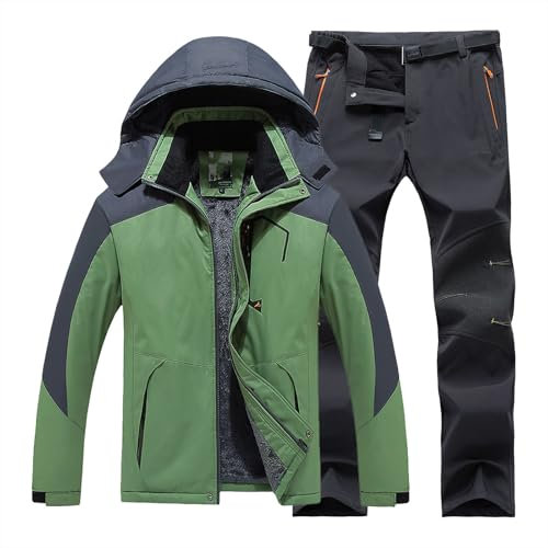 008,4XL, Skijacke Und -Hose Set Für Herren, Winter, Gepolstert, Verdickt, Warm, Übergröße, Skijacke Und -Hose Set Für Den Außenbereich, Winter, Schnee, Snowboardjacke