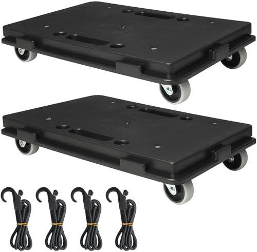 SDLDEER Moving Furniture Dolly, 2 Pack Furniture Movers Heavy Duty 4 Wheel 360° Rotation for Moving Heavy Furniture Equipment, Sofa, Cabinet, Refrigerator, Black