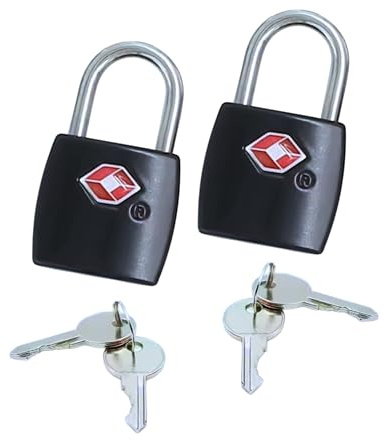 Reldor 2 Piece TSA Luggage Locks with Durable Zinc Alloy Construction, 20mm | 4 Spare Keys, and TSA-Approved Suitcase Padlock for Luggage, Perfect for Travel Suitcases, Laptop Bags, and Gym Lockers