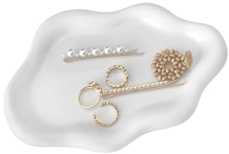 ZMDMAH Vassoio portagioie in ceramica, svuota tasche da ingresso, vassoio decorativo, vassoio bagno portaoggetti, vassoio profumi, vassoio porta profumi, vassoio bagno