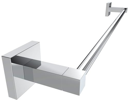 WZRUA Towel Rail Wall Mounted,66cm Stainless Steel Towel Holder,Chrome | 61cm/24in Center to Center, Square Base, Rustproof Towel Bar for Bathroom, Kitchen