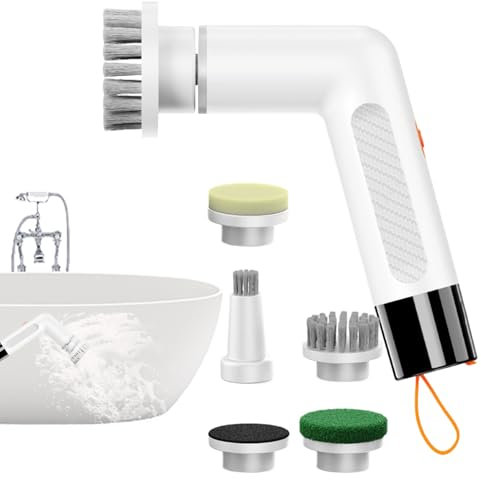 Electric Cleaning Brush, Cordless Detachable Scrubber, 2000mAh, Rotating Handheld Electric Cleaning Brushes, Ideal for Kitchen, Tile Grout, Bathtub, 12.3x3.4x13.5cm