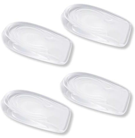 DLPRK 2 Paires de Coussins de Talon en Gel Silicone, Talonnettes pour Tendon d'Achille, Semelles Rehaussantes Transparentes pour Chaussures, Hommes et Femmes (1 cm) (Transparent)