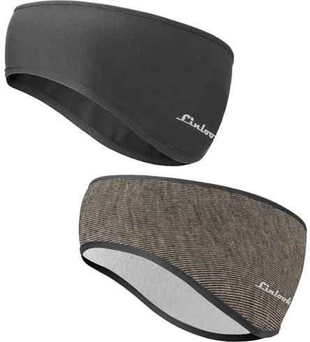 Sport Stirnband für Damen und Herren - Frühling/Herbst/Winter/Ohrenwärmer Stirnbänder Ohrenschützer Warm Headband for Jogging, Laufen, Wandern, Fahrrad und Motorrad Fahren 2 Stück