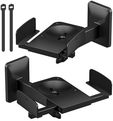 predolo 2Pcs Bookshelf Speaker Wall Mount Brackets Speaker Rack Multipurpose Stable Easy to Install Heavy Load Bearing Audio Support