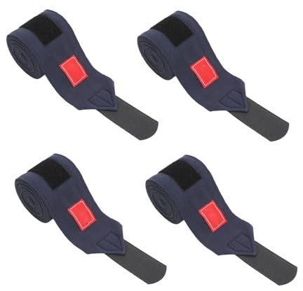 Fabater Komplettes Pferde-Beinbandagen-Set Zum Schutz der Sehnen während des Trainings, 4-teilige Weiche Fleece-Beinbandagen für Reiter (Dunkelblau)