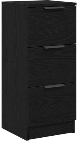 Emmtore Tableros Lateral con cajón 2 pcs Roble Negro 30 x 30 x 70 cm
