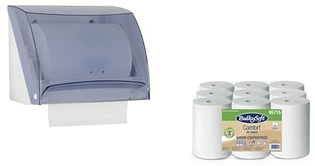 Dispenser Carta Marplast 518 Combi Trasparente Per Rotolo E Tovagliette Con Rotoli Bulky Comfort 60 Metri Carta Asciugamani Professionale Per Bagno Ufficio Aziende Confezione 9 Rotoli