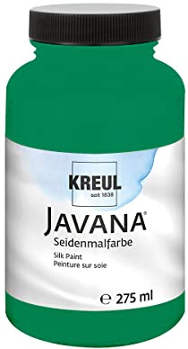KREUL 8112-275 - Javana Seidenmalfarbe 275 ml, dunkelgrün, hochpigmentierte und brillante Farbe auf Wasserbasis, mit fließend flüssigem Charakter, dringt tief in die Fasern ein
