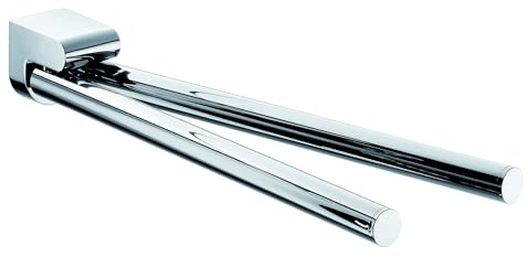 EMCO Mundo Handtuchhalter chrom, Handtuchstange 2-armig, schwenkbar, zur Wandmontage, Länge 370 mm - 335000137