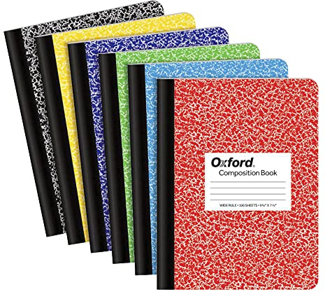 Tops 63794 9-3/4 X 7-1/2 Wide Ruled Composition Notebook Assorted by Tops