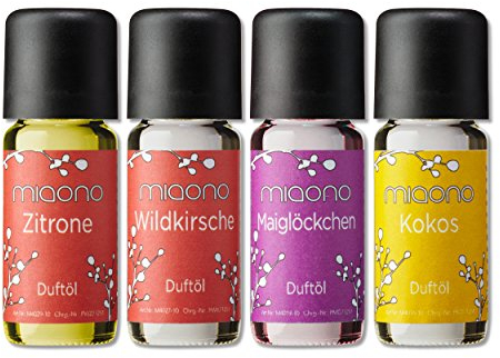 Duftöl Set - Glücksgefühl - Zitrone, Wildkirsche, Maiglöckchen, Kokosnuss - Aromaöl für Duftlampe und Diffuser von miaono