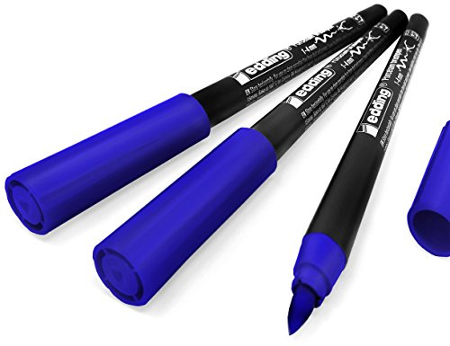 Edding 4200 Porzellan-Pinsel, 1–4 mm – Pack von 3 – Blau # 3