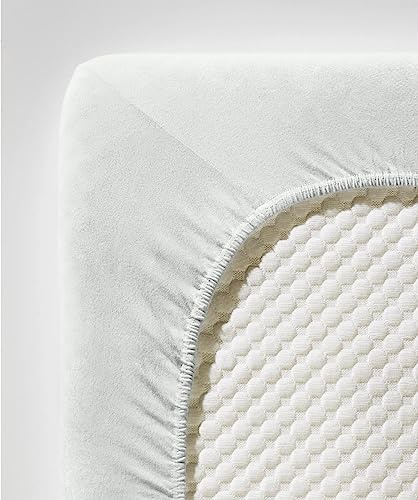 fleuresse Comfort Spannbettlaken (96 % Baumwolle, 4 % Elasthan), mit Rumdumgummizug, Ökotex Standard 100, für Matratzen bis 26 cm Höhe, 120 - 130 x 200 - 220 cm, weiß