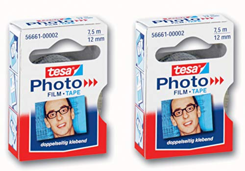 tesa® Foto Film Ersatzrolle, 7.5 m x 12 mm (transparent, 2 Stück)