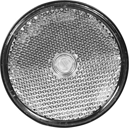 OROK - Catadioptre Rond à Fixer (Trou Central) / Réflecteur Rond, cataphote - Coloris : Blanc - Diamètre : 60mm - Forme : Ronde - 1 pièce - Accessoires universels pour remorque