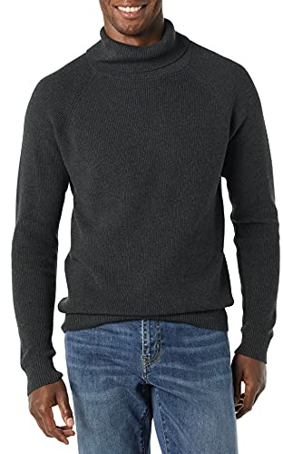 Amazon Essentials herr 100% bomull ribbstickad polotröja, kolljung, Large
