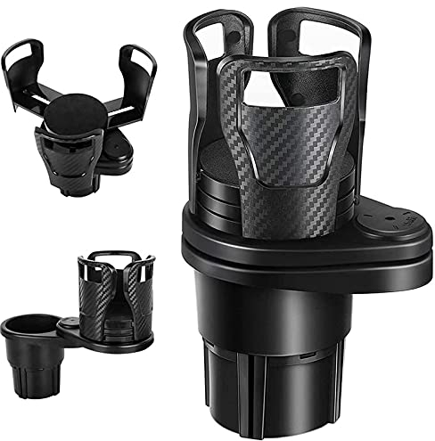Auto Getränkehalter Universal 360° drehbar Auto Becherhalter 2 in 1 Kohlefaser Multifunktionaler Autotrinkhalter,Flaschenhalter,Dosenhalter,Cupholder Kaffee