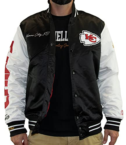 Mitchell & Ness NFL Team Origins Varsity Satin Jacket - Kansas City Chiefs, XL