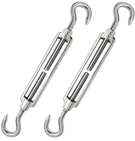 Tenditore, Tenditori in Acciaio Inossidabile, Tenditore Acciaio Inox, Tenditore Filo Regolabile, Tenditore M6 in Acciaio Inox 304, Gancio Per Cavi in ​​acciaio, M6 Tenditore Acciaio Inox 304, 2 Pezzi