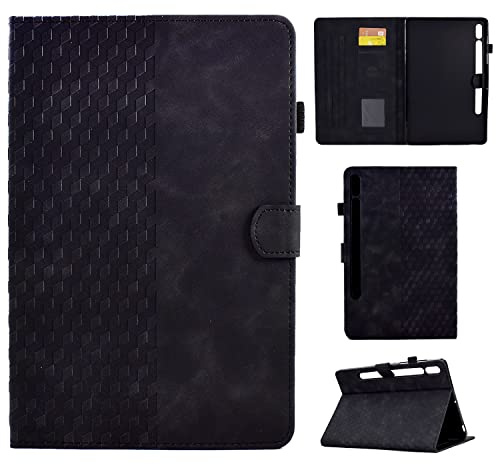 CASAFUNY Funda para Samsung Galaxy Tab S8 2022/Samsung Galaxy Tab S7 2020, Protectora Carcasa con Soporte de S-Pen Trasera y Auto Sueño/Estela para Samsung Galaxy Tab S8 2022/S7, Negro