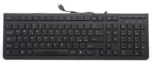 SIMPLETEK - Tastiera Cablata USB 2.0 Slim da Scrivania | Tastiera Economica per Ufficio e PC con Filo | Layout Italiano