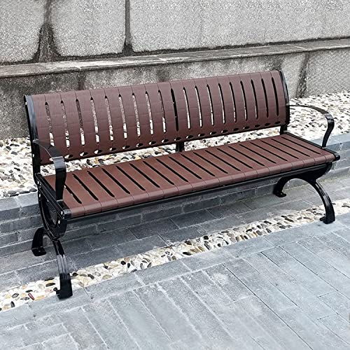 ZMYJTO Outdoor Bank Patio Outdoor Gartenbank, Outdoor Bänke Wetterfest, Patio Gartenbank, Stuhlfüße aus Metall + Sitzfläche aus Kunststoffplatte, für Garten, Park, Hof, Terrasse (Size : 120cm)