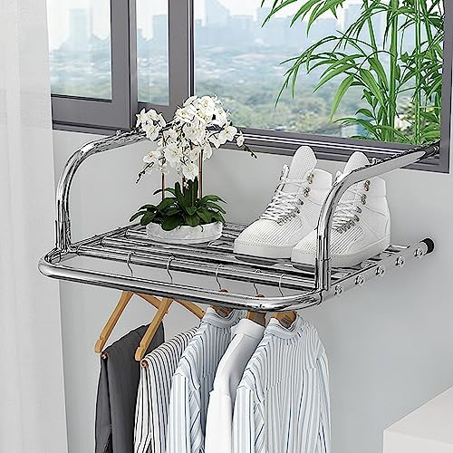 HJXGQJM Edelstahl Balkonwäschetrockner Wäscheständer Zum Aufhängen Von Heizkörpern Und Balkon-Trockengestell Klappbar Heizkörpertrockner(60x38x18cm)