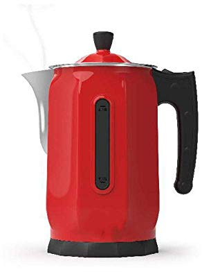 Bollitore elettrico in acciaio inossidabile KANBUN Bollitore elettrico Bollitore con spegnimento automatico Bollitore 1,8 L@rosso presente