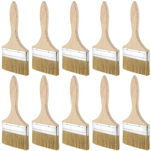 ZOENHOU Set di 10 Pennelli Vernice, larghezza 100 mm, con manico in legno, Pennello Pittura Muro per applicare smalti, oli e vernici