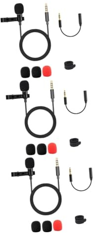 HEMOTON 3stücke Clip Omnidirektionales Lavalier-mikrofon Mit Für Handy Und Computer Leicht Tragbar Für Interviews Und Videoaufnahmen Schwarz