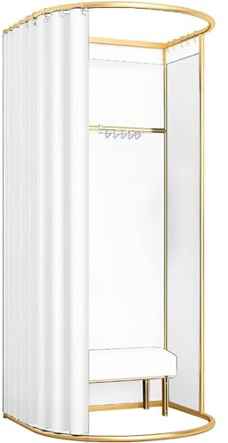 Ainbonte Umkleidekabine Freistehend, Mobil Tragbar Umkleidekabine, Temporärer Datenschutz Zimmer, für Bekleidungsgeschäfte, Boutiquen, Einkaufszentren und Büros, 200x100x95cm (Weiß)