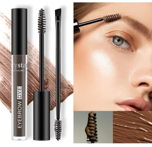 KARLOR Augenbrauen Gel Augenbrauenfarbe Augenbrauen Mascara mit Augenbrauen Pinsel, getönt Augenbrauengel Cremige Gel-Textur Tinted Brow Mascara wasserfest(01#dunkelbraun)