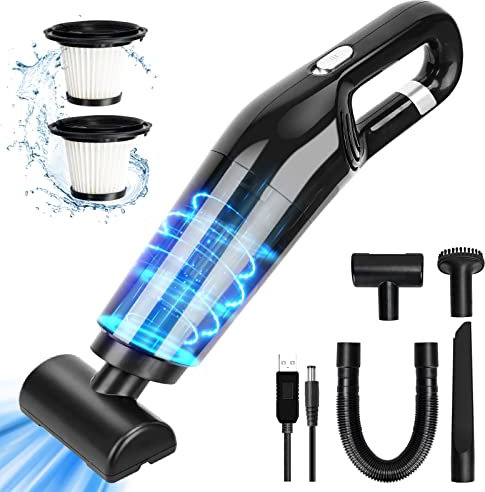 SOPPY 10000 PA Aspirabriciole Senza Fili, Ricaricabile, Potente Aspirazione Mano Vac, Mini Portatile Aspirapolvere, Pulizia a Umido e a Secco per Auto, Animali Domestici, Casa e Ufficio