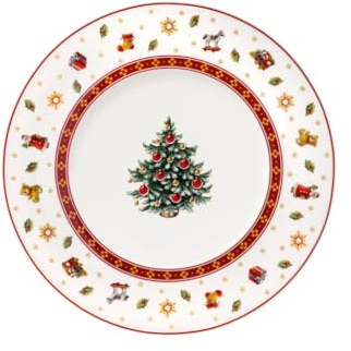 Villeroy & Boch – Toy's Delight Specials Piatto da colazione/dessert, stoviglie natalizie in porcellana premium, motivo natalizio giocoso, ideale per combinare e regalare, Made in Germany