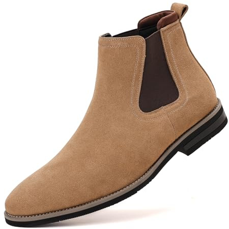 DADAWEN Bottine Homme Cuir Daim Chelsea Boots Mode Chaussures Confortables Bottes Homme