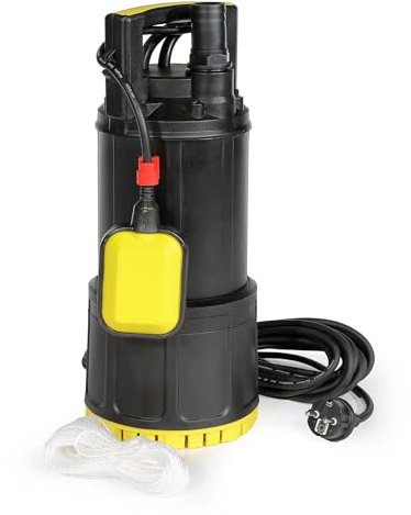 Wiltec Bomba de agua sumergible 1000 W caudal 5500 l/h altura máx. 30 m, profundidad inmersión máx. 7 m, con interruptor de flotador y termorregulador, bomba de inmersión para agua limpia